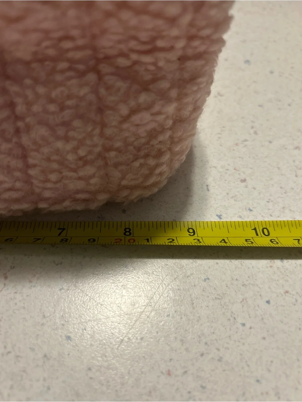 Pink Sherpa Cosmetic Train Case with Top Handle and Cosmetics